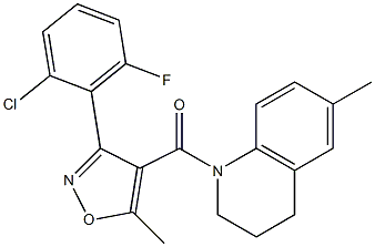 [3-(2-chloro-6-fluorophenyl)-5-methyl-4-isoxazolyl][6-methyl-3,4-dihydro-1(2H)-quinolinyl]methanone Struktur