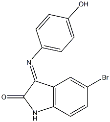 5-bromo-3-[(4-hydroxyphenyl)imino]-1H-indol-2-one Struktur