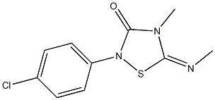 4-Methyl-2-(4-chlorophenyl)-5-(methylimino)-4,5-dihydro-1,2,4-thiadiazol-3(2H)-one Struktur