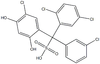 (3-Chlorophenyl)(2,5-dichlorophenyl)(5-chloro-2,4-dihydroxyphenyl)methanesulfonic acid Struktur