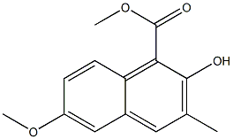 2-Hydroxy-3-methyl-6-methoxynaphthalene-1-carboxylic acid methyl ester Struktur