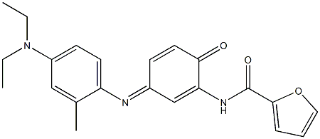 N-[3-[[4-(Diethylamino)-2-methylphenyl]imino]-6-oxo-1,4-cyclohexadien-1-yl]furan-2-carboxamide Struktur