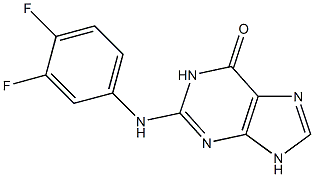 2-(3,4-Difluorophenylamino)-9H-purin-6(1H)-one Struktur