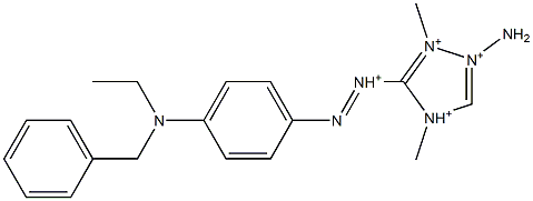 2-Amino-5-[4-[benzyl(ethyl)amino]phenylazo]-1,4-dimethyl-4H-1,2,4-triazole-1,2-diium Struktur