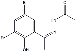 N'-[1-(2-Hydroxy-3,5-dibromophenyl)ethylidene]acetohydrazide Struktur