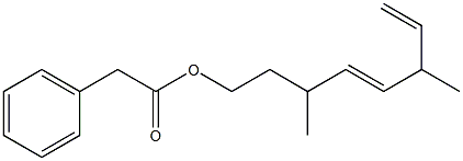 Phenylacetic acid 3,6-dimethyl-4,7-octadienyl ester Struktur