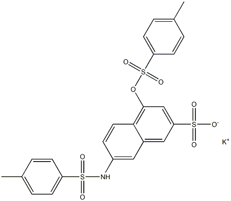 7-(4-Methylphenylsulfonylamino)-4-(4-methylphenylsulfonyloxy)naphthalene-2-sulfonic acid potassium salt Struktur