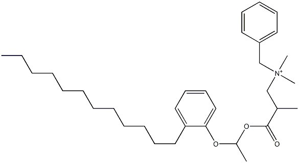 N,N-Dimethyl-N-benzyl-N-[2-[[1-(2-dodecylphenyloxy)ethyl]oxycarbonyl]propyl]aminium Struktur