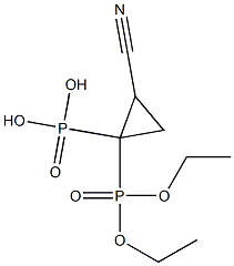 (2-Cyanocyclopropane-1,1-diyl)bis(phosphonic acid diethyl) ester Struktur