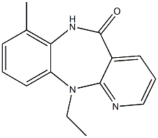 6,11-Dihydro-11-ethyl-7-methyl-5H-pyrido[2,3-b][1,5]benzodiazepin-5-one Struktur