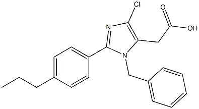 2-[4-(2-Methylethyl)phenyl]-1-benzyl-4-chloro-1H-imidazole-5-acetic acid Struktur