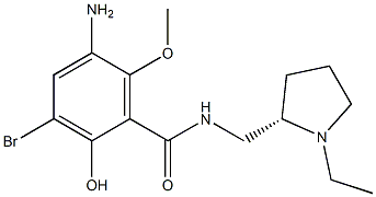 5-Amino-3-bromo-2-hydroxy-6-methoxy-N-[[(2S)-1-ethylpyrrolidin-2-yl]methyl]benzamide Struktur