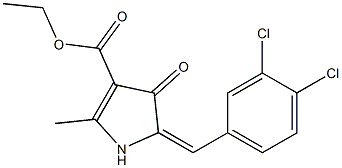 2-Methyl-4-oxo-5-(3,4-dichlorobenzylidene)-2-pyrroline-3-carboxylic acid ethyl ester Struktur