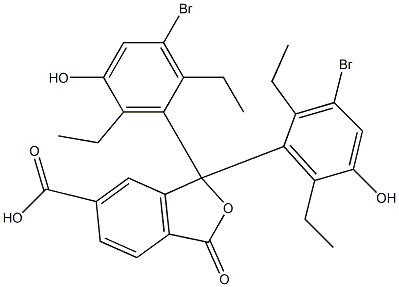 1,1-Bis(3-bromo-2,6-diethyl-5-hydroxyphenyl)-1,3-dihydro-3-oxoisobenzofuran-6-carboxylic acid Struktur