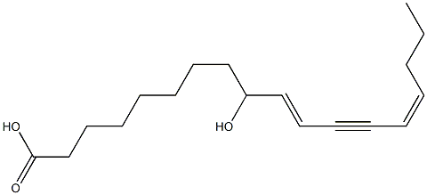 (10E,14Z)-9-Hydroxyoctadeca-10,14-dien-12-ynoic acid Struktur