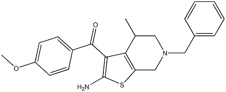 2-Amino-3-(4-methoxybenzoyl)-4,5,6,7-tetrahydro-4-methyl-6-benzylthieno[2,3-c]pyridine Struktur