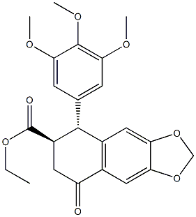 (5R,6R)-5-(3,4,5-Trimethoxyphenyl)-8-oxo-5,6,7,8-tetrahydronaphtho[2,3-d]-1,3-dioxole-6-carboxylic acid ethyl ester Struktur