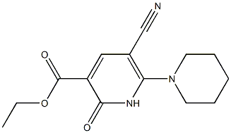 5-Cyano-6-piperidino-1,2-dihydro-2-oxopyridine-3-carboxylic acid ethyl ester Struktur