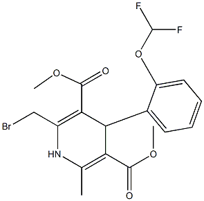 2-Bromomethyl-6-methyl-4-(2-difluoromethoxyphenyl)-1,4-dihydropyridine-3,5-dicarboxylic acid dimethyl ester Struktur