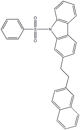 2-[2-(2-Naphthalenyl)ethyl]-9-phenylsulfonyl-9H-carbazole Struktur