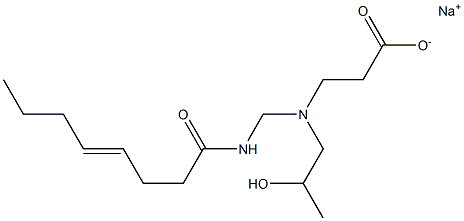 3-[N-(2-Hydroxypropyl)-N-(4-octenoylaminomethyl)amino]propionic acid sodium salt Struktur