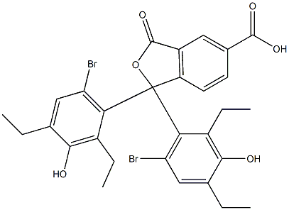 1,1-Bis(6-bromo-2,4-diethyl-3-hydroxyphenyl)-1,3-dihydro-3-oxoisobenzofuran-5-carboxylic acid Struktur