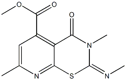 3,4-Dihydro-3,7-dimethyl-2-(methylimino)-4-oxo-2H-pyrido[3,2-e][1,3]thiazine-5-carboxylic acid methyl ester Struktur