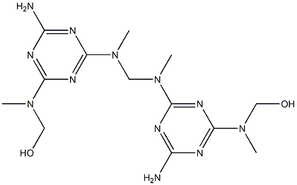 6,6'-[Methylenebis(methylimino)]bis[N-methyl-N-(hydroxymethyl)-1,3,5-triazine-2,4-diamine] Struktur