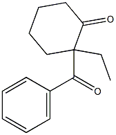 2-Ethyl-2-(benzoyl)cyclohexan-1-one Struktur