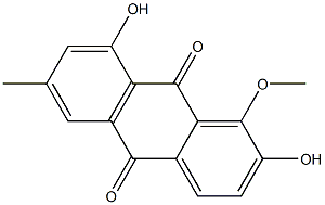 2,8-Dihydroxy-1-methoxy-6-methylanthraquinone Struktur