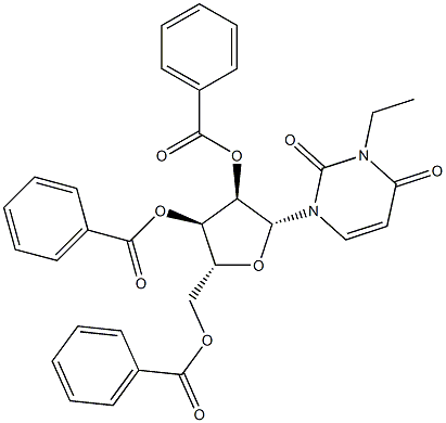 3-Ethyl-2'-O,3'-O,5'-O-tribenzoyluridine Struktur