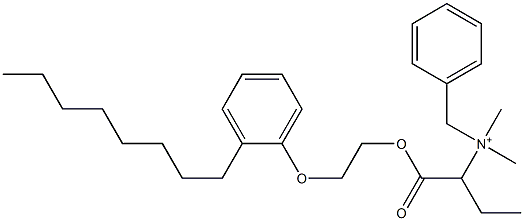 N,N-Dimethyl-N-benzyl-N-[1-[[2-(2-octylphenyloxy)ethyl]oxycarbonyl]propyl]aminium Struktur