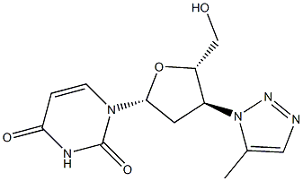 3'-(5-Methyl-1H-1,2,3-triazol-1-yl)-2',3'-dideoxyuridine Struktur