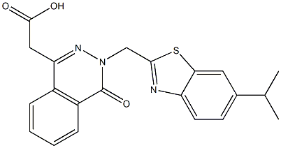 3-[(6-Isopropyl-2-benzothiazolyl)methyl]-3,4-dihydro-4-oxophthalazine-1-acetic acid Struktur