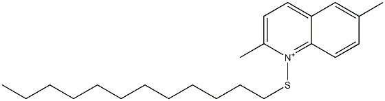 1-Dodecylthio-2,6-dimethylquinolinium Struktur