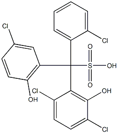 (2-Chlorophenyl)(3-chloro-6-hydroxyphenyl)(2,5-dichloro-6-hydroxyphenyl)methanesulfonic acid Struktur