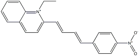 1-Ethyl-2-[4-(4-nitrophenyl)-1,3-butadienyl]quinolinium Struktur