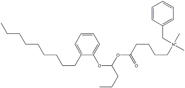 N,N-Dimethyl-N-benzyl-N-[4-[[1-(2-nonylphenyloxy)butyl]oxycarbonyl]butyl]aminium Struktur