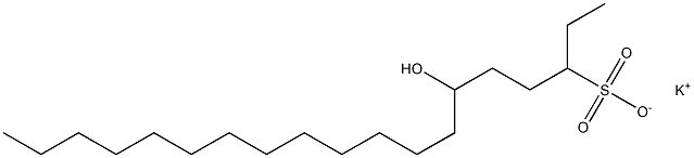 6-Hydroxynonadecane-3-sulfonic acid potassium salt Struktur