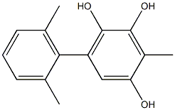 3-Methyl-6-(2,6-dimethylphenyl)benzene-1,2,4-triol Struktur