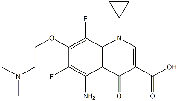 7-[2-(Dimethylamino)ethoxy]-6,8-difluoro-5-amino-1-cyclopropyl-1,4-dihydro-4-oxoquinoline-3-carboxylic acid Struktur