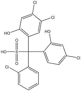 (2-Chlorophenyl)(4-chloro-2-hydroxyphenyl)(3,4-dichloro-6-hydroxyphenyl)methanesulfonic acid Struktur