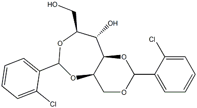 1-O,3-O:2-O,5-O-Bis(2-chlorobenzylidene)-L-glucitol Struktur