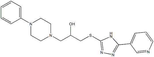 1-[[5-(3-Pyridyl)-4H-1,2,4-triazol-3-yl]thio]-3-(4-phenylpiperazino)-2-propanol Struktur