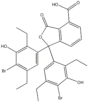 1,1-Bis(4-bromo-2,5-diethyl-3-hydroxyphenyl)-1,3-dihydro-3-oxoisobenzofuran-4-carboxylic acid Struktur