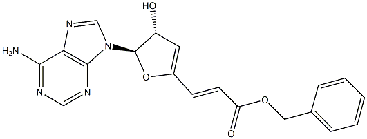 (E)-3-[[(2R,3R)-2-(6-Amino-9H-purin-9-yl)-3-hydroxy-2,3-dihydrofuran]-5-yl]propenoic acid benzyl ester Struktur