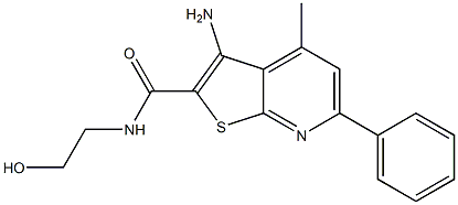 3-Amino-N-(2-hydroxyethyl)-4-methyl-6-phenylthieno[2,3-b]pyridine-2-carboxamide Struktur