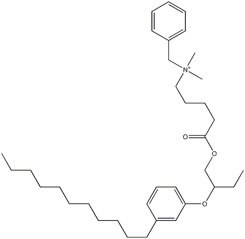 N,N-Dimethyl-N-benzyl-N-[4-[[2-(3-undecylphenyloxy)butyl]oxycarbonyl]butyl]aminium Struktur