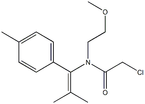 N-[1-(4-Methylphenyl)-2-methyl-1-propenyl]-N-[2-methoxyethyl]-2-chloroacetamide Struktur