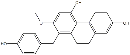 1-(4-Hydroxybenzyl)-2-methoxy-9,10-dihydrophenanthrene-4,7-diol Struktur